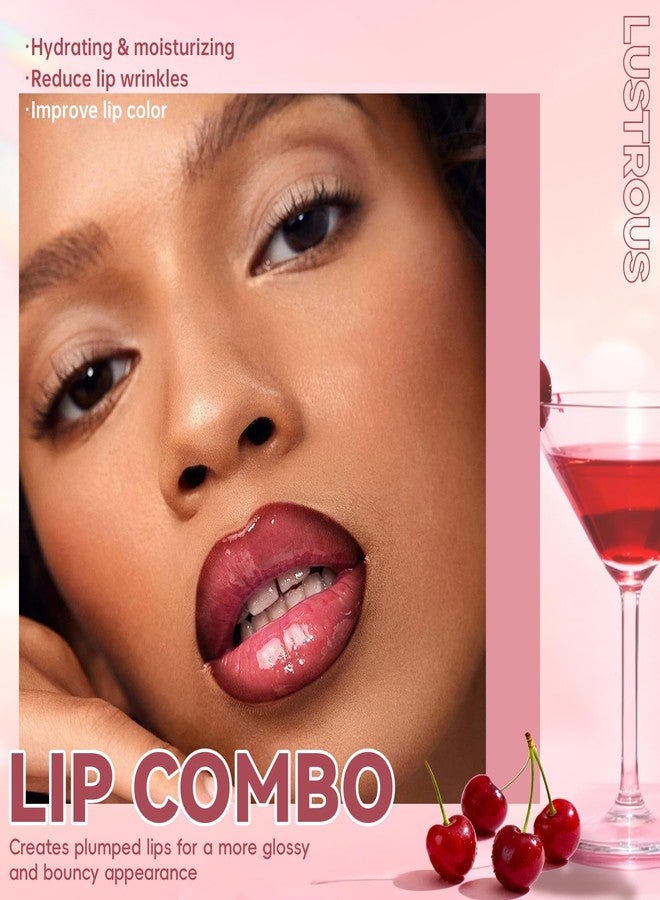 Noerrors Berry Lip Kit with Gradient Lip Liner and Glowing Lip Oil, Moisturizing Grape Purple Lip Gloss & Dark Brown Matte Lip Crayon Pen Combo Duo Set, Plumping Glossy Liquid Lipstick Lip Care Makeup - Image 2